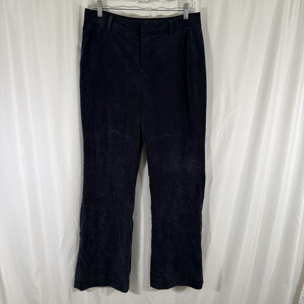 Coldwater Creek Trouser Fit Pants Women's 10 Blue Velvet High Rise Pockets